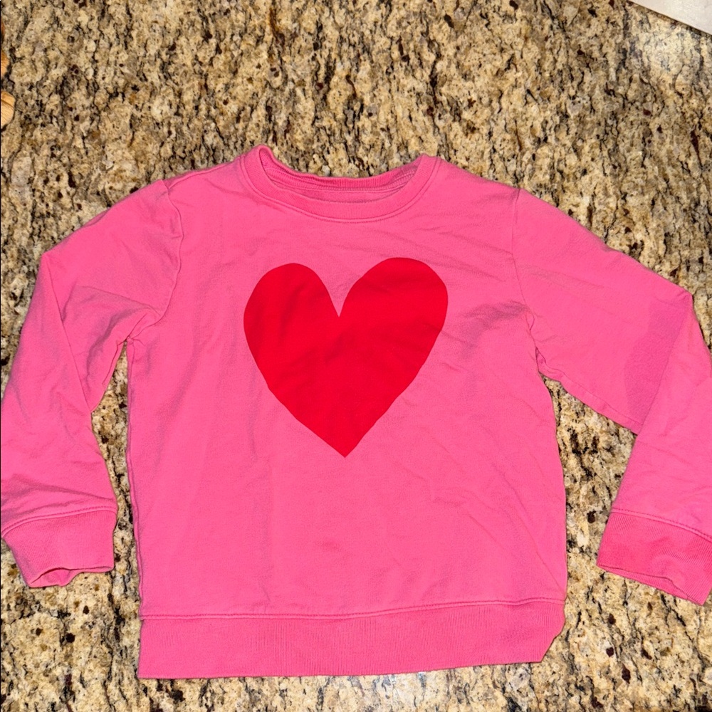 Primary Pink Heart Girls Size 4 Sweatshirt
